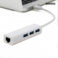 4in1 C타입 멀티허브 to RJ45 USB3.0 노트북 젠더 기가비트 이더넷 어댑터 BOS-CRJ14